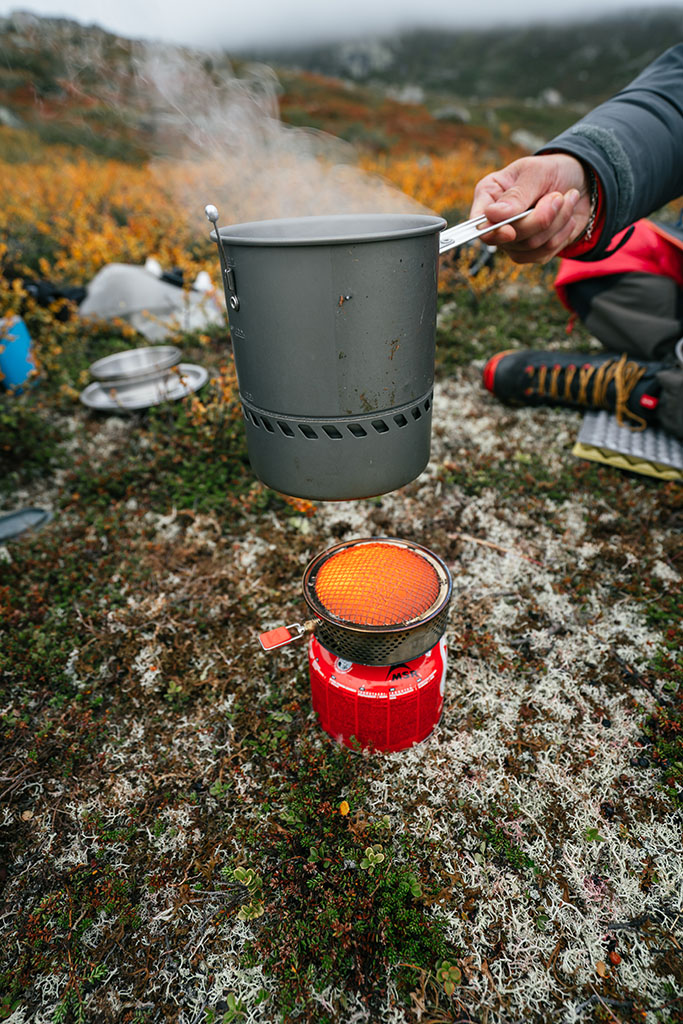 Backpacking Pot Boiling Water