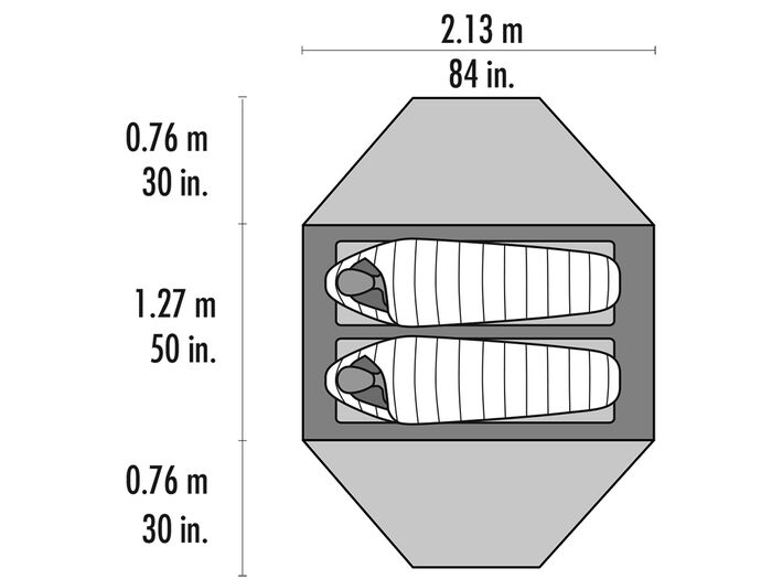 MSR Elixir 2 Backpacking Tent Dimensions