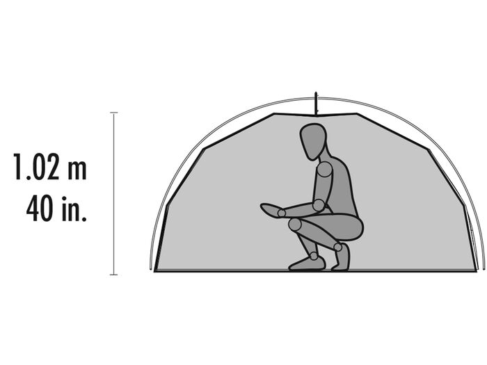 MSR Elixir 2 Person Hiking Tent dimensions