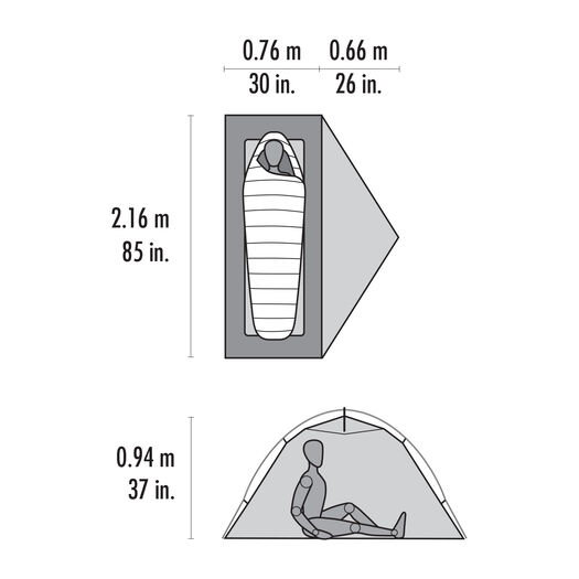 MSR Hubba Hubba 1 Person Hiking Tent Dimensions