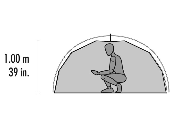 MSR Elixir 1 Person Hiking Tent with Footprint Dimensions